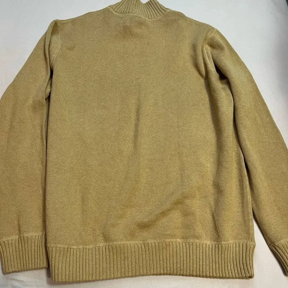 Eddie Bauer Tan Cotton Quarter Zip Sweater Size XXL